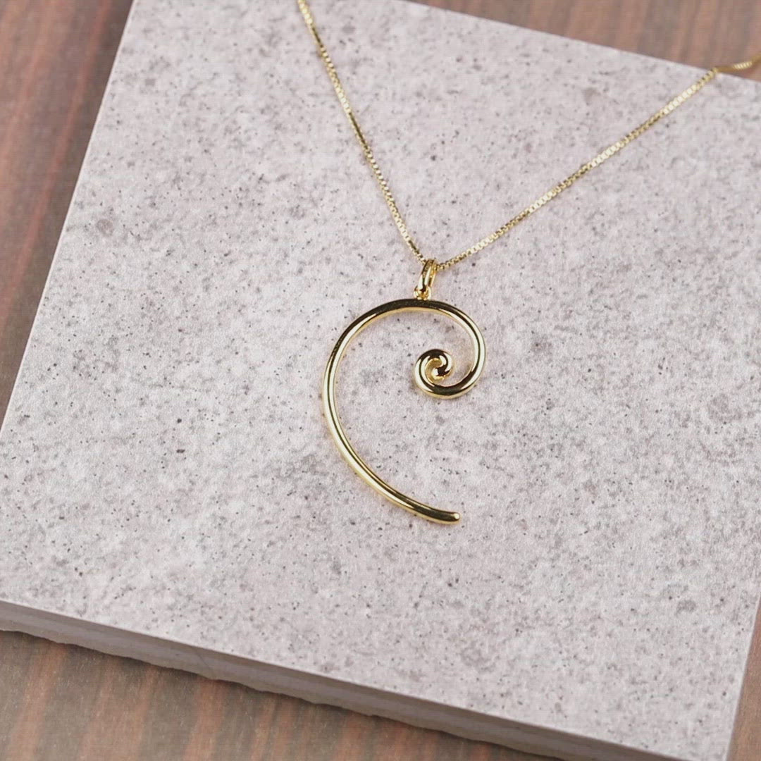 Medium Spiral Pendant in Yellow Gold Vermeil