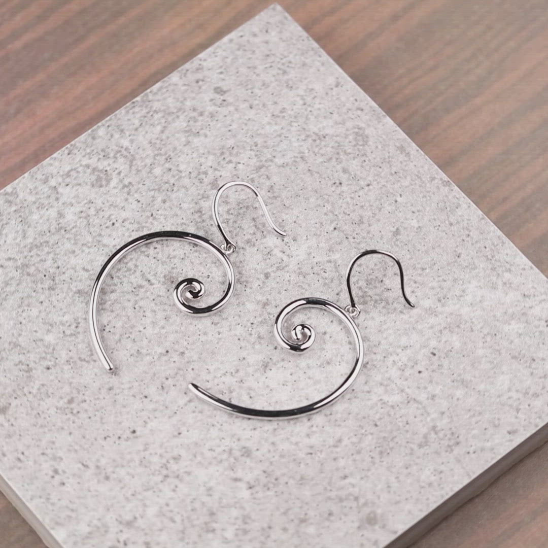 Spiral Drop Earrings in Sterling Silver
