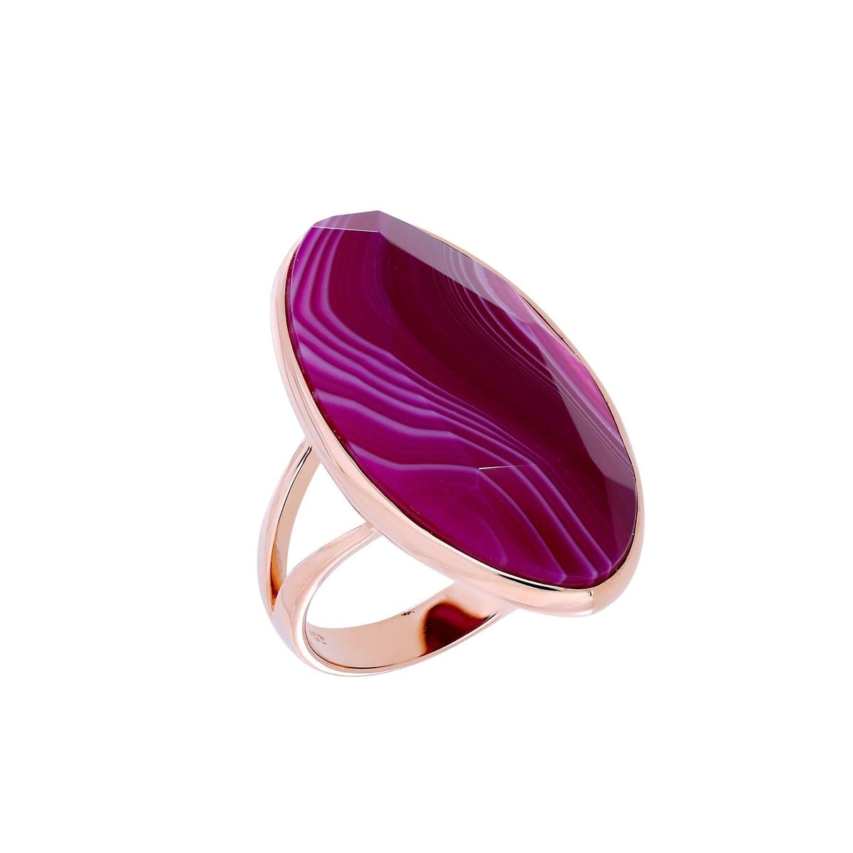 Pink Agate &amp; 18ct Rose Vermeil Ring