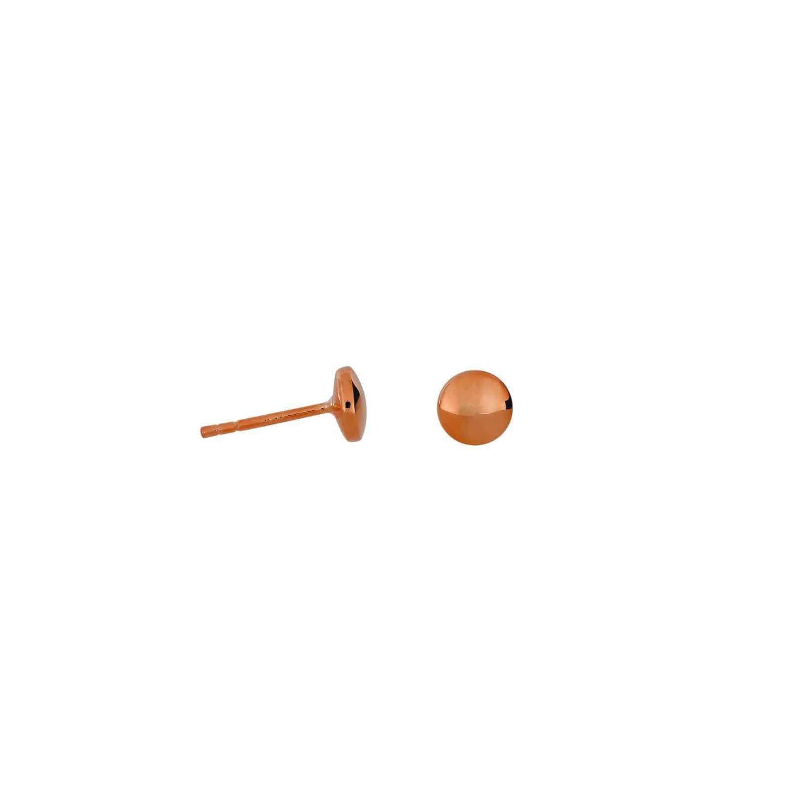 Pair of rose gold vermeil stud earrings featuring a contemporary double curved button design, crafted for a sleek and understated look in designer jewellery collections.