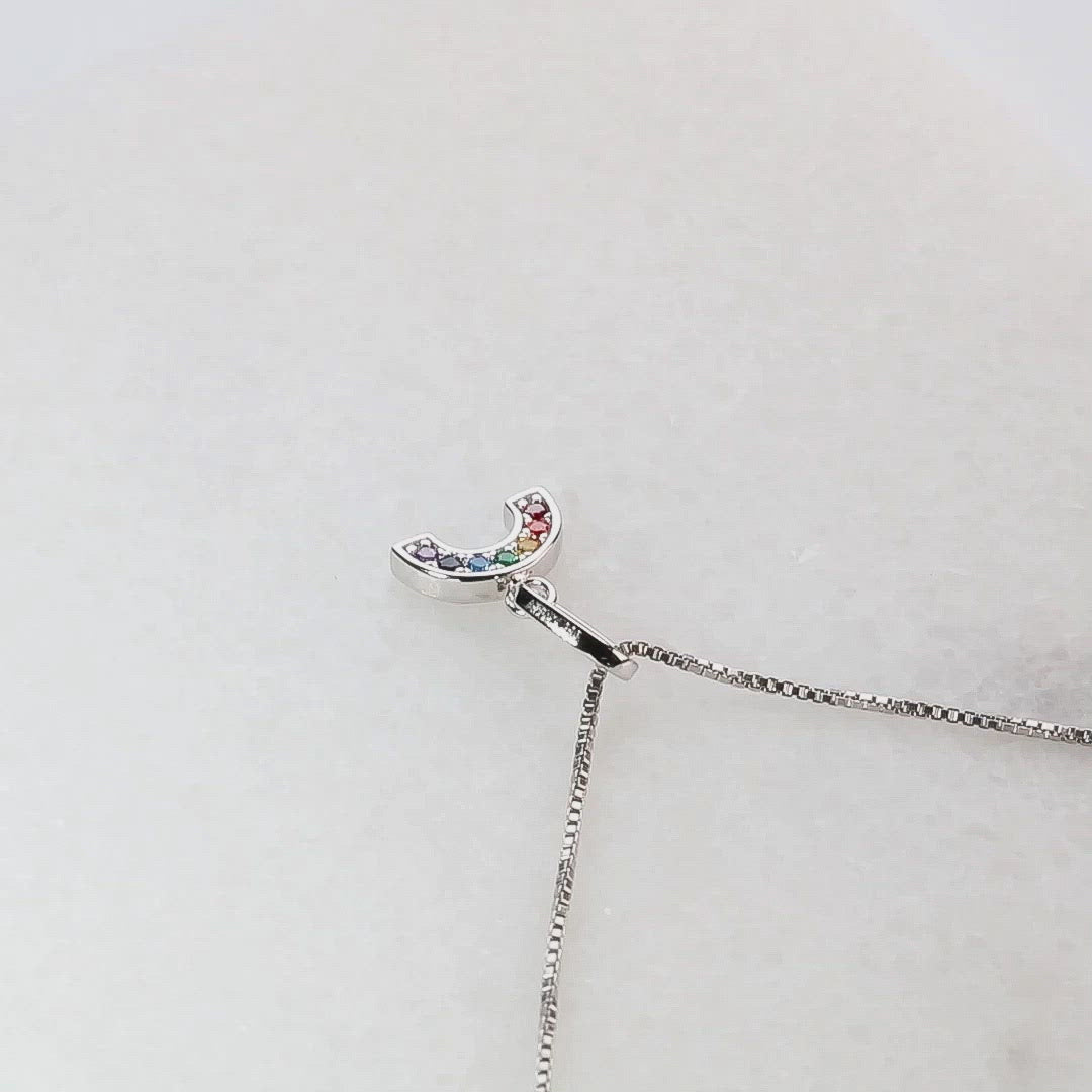 Mini Pavé Rainbow Pendant
