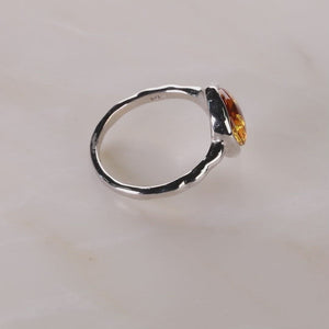 Northern Lights Baltic Amber Ring in Silver