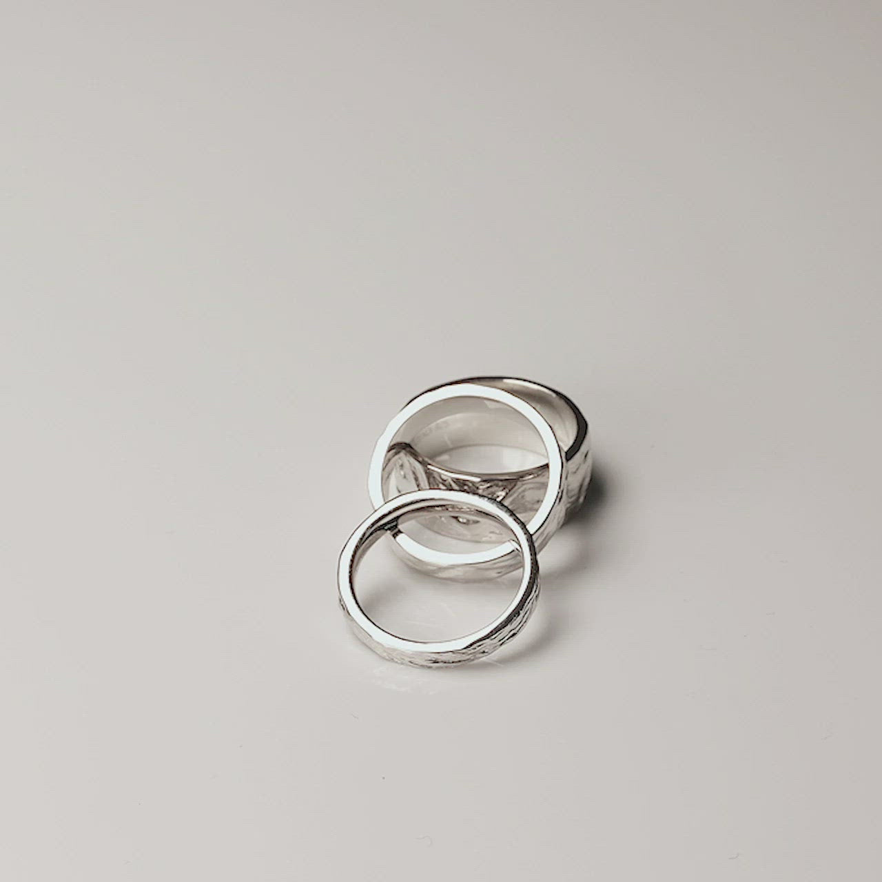 Sterling Silver Textured Waves Elements Ring