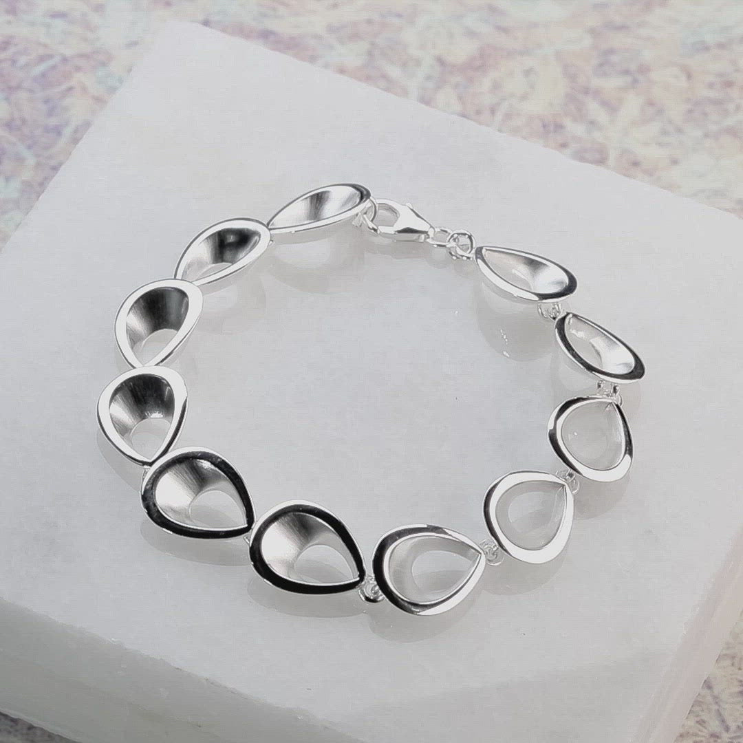 Silver Teardrops Bracelet