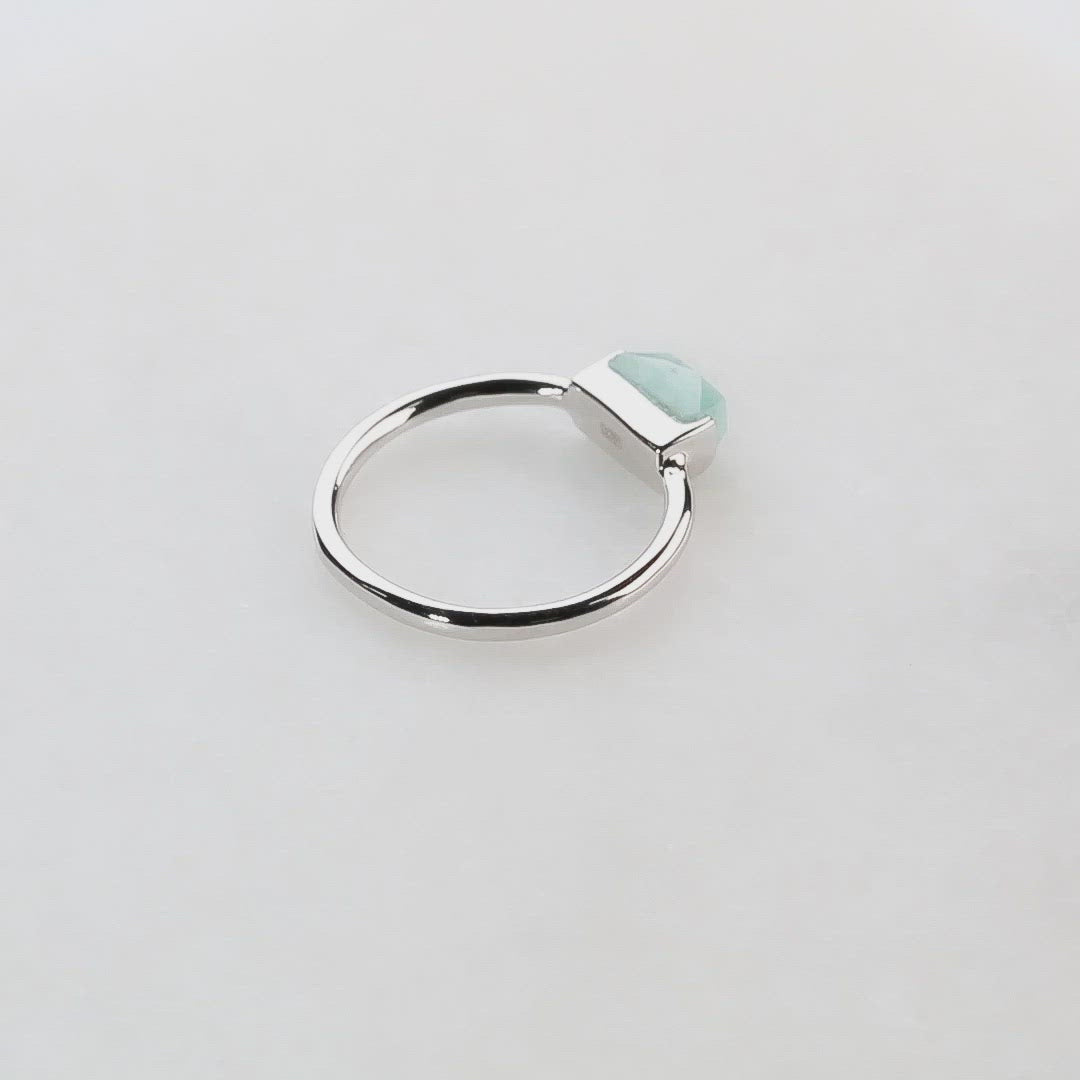 Silver Amazonite Mini Ring