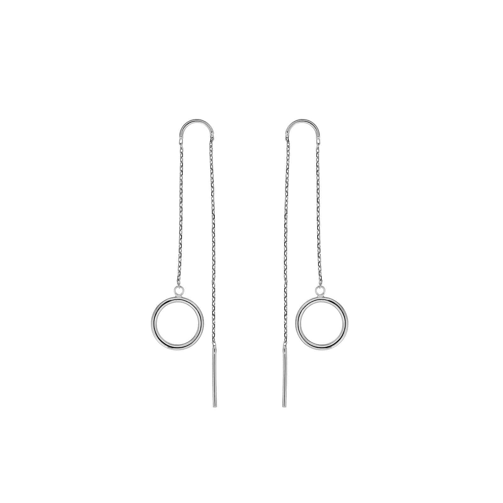 9 Carat Gold Open Circle Threader Earrings