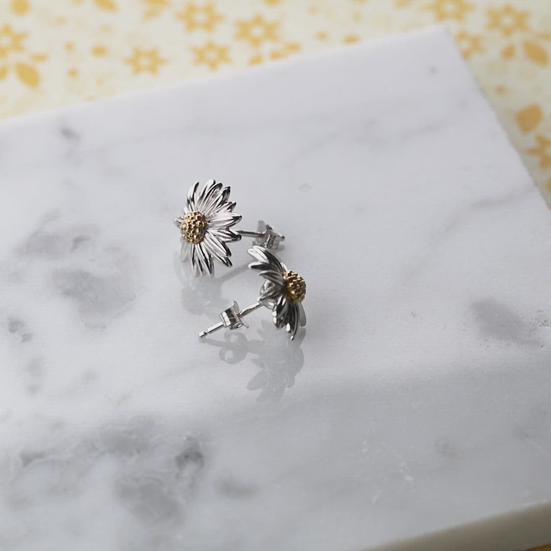 Marigold October Birthday Flower Earrings