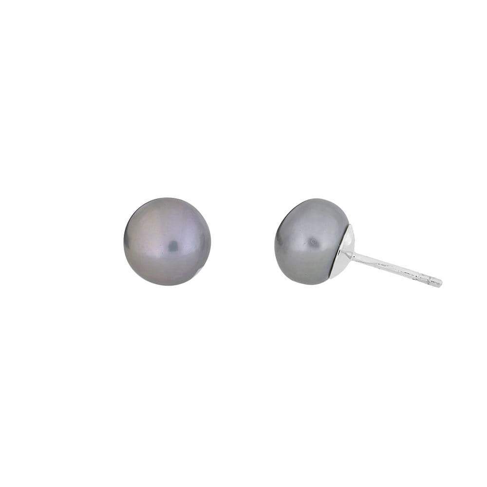 Grey Pearl Stud Earrings