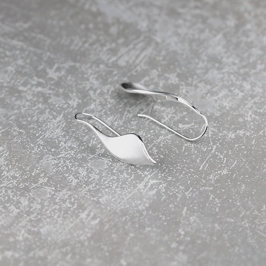 Silver Twist Drop Earrings