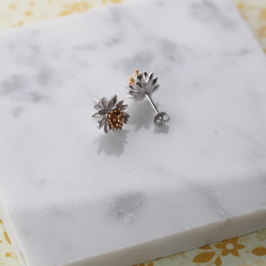 Water Lily July Birthday Flower Earrings