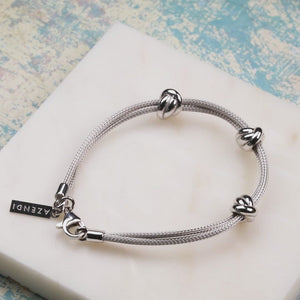 Silver Mesh Bracelet with Knots