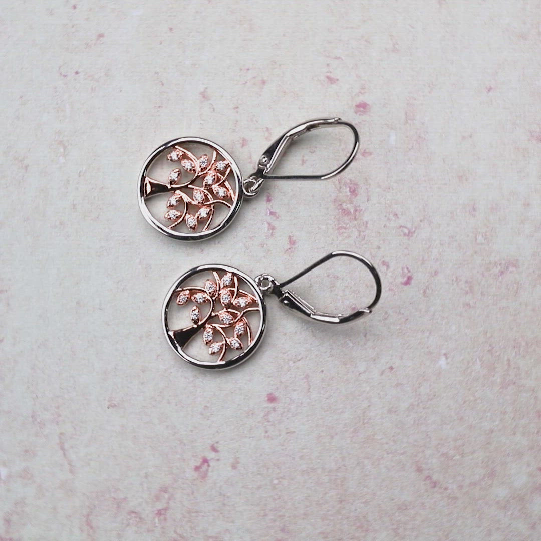 Arbor Vitae Stone Set Drop Earrings