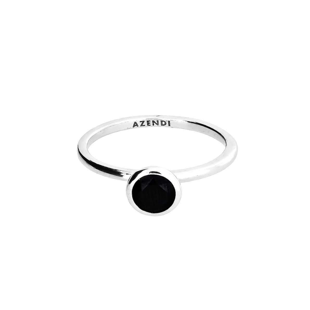 Black Spinel and Silver Ring