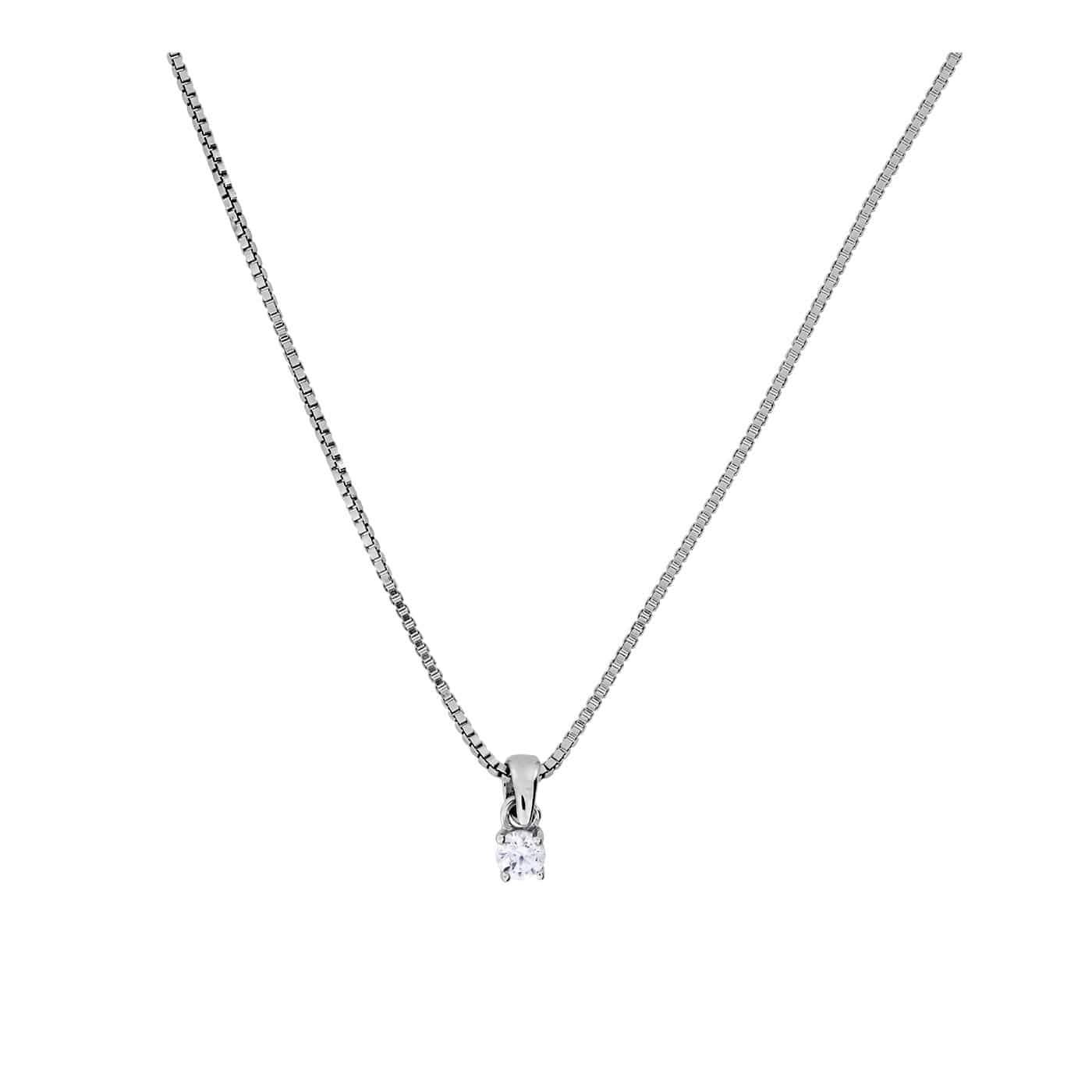 Mini Brilliant Cut Cubic Zirconia Pendant with a Claw Setting