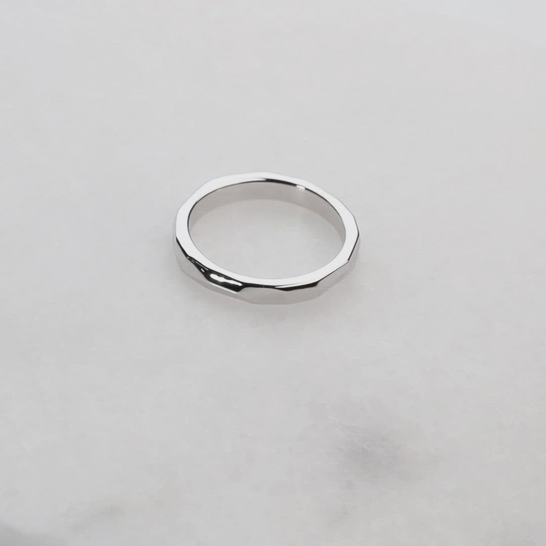 Sterling Silver Faceted Elements Ring