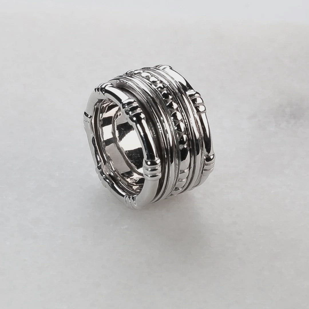 Silver Bamboo Spinning Ring