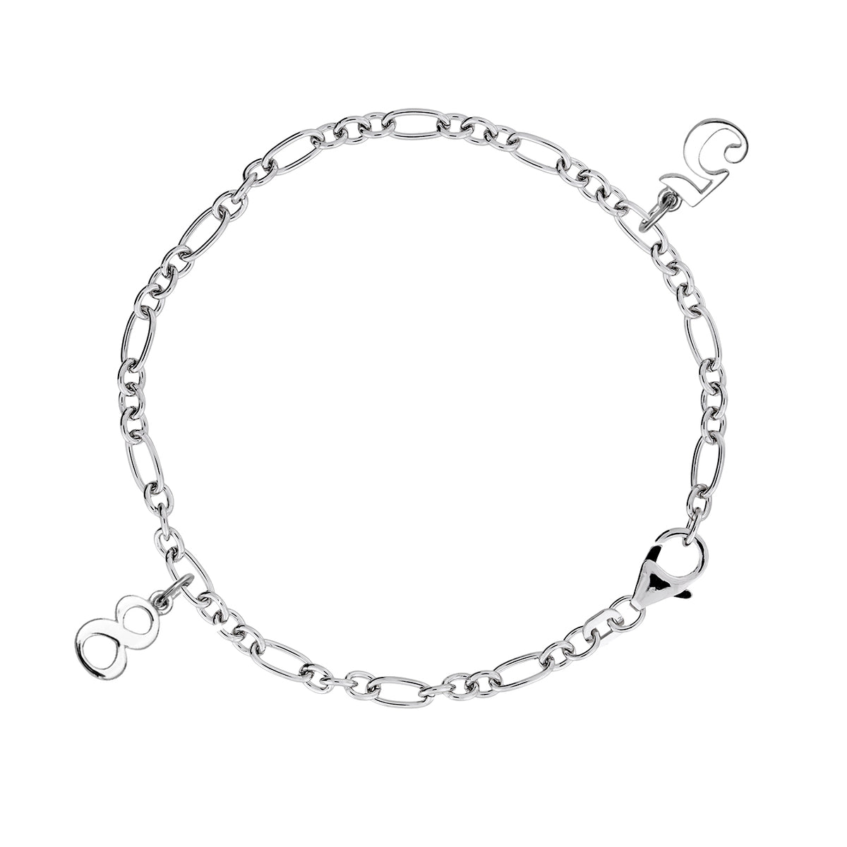 Silver Open Links Bracelet with Charm Soldering