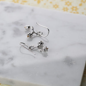 Lily of the Valley May Birthday Flower Earrings
