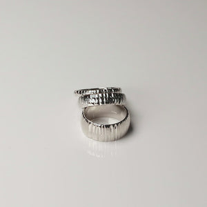 Sterling Silver Grooved Elements Ring