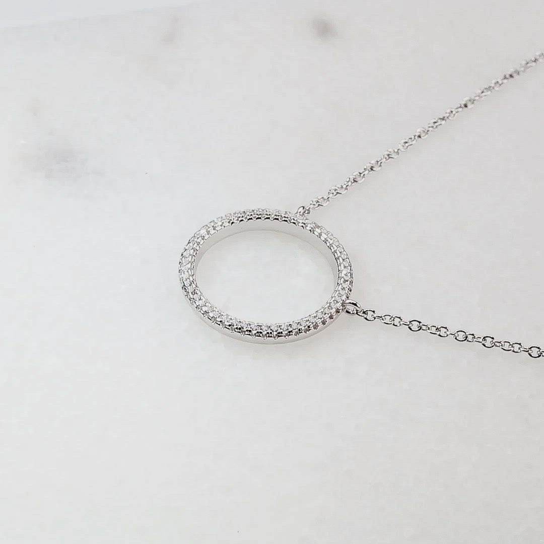 Pavé Open Circle Necklace