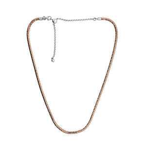 Diamond-Cut Rose & Silver Adjustable Necklace
