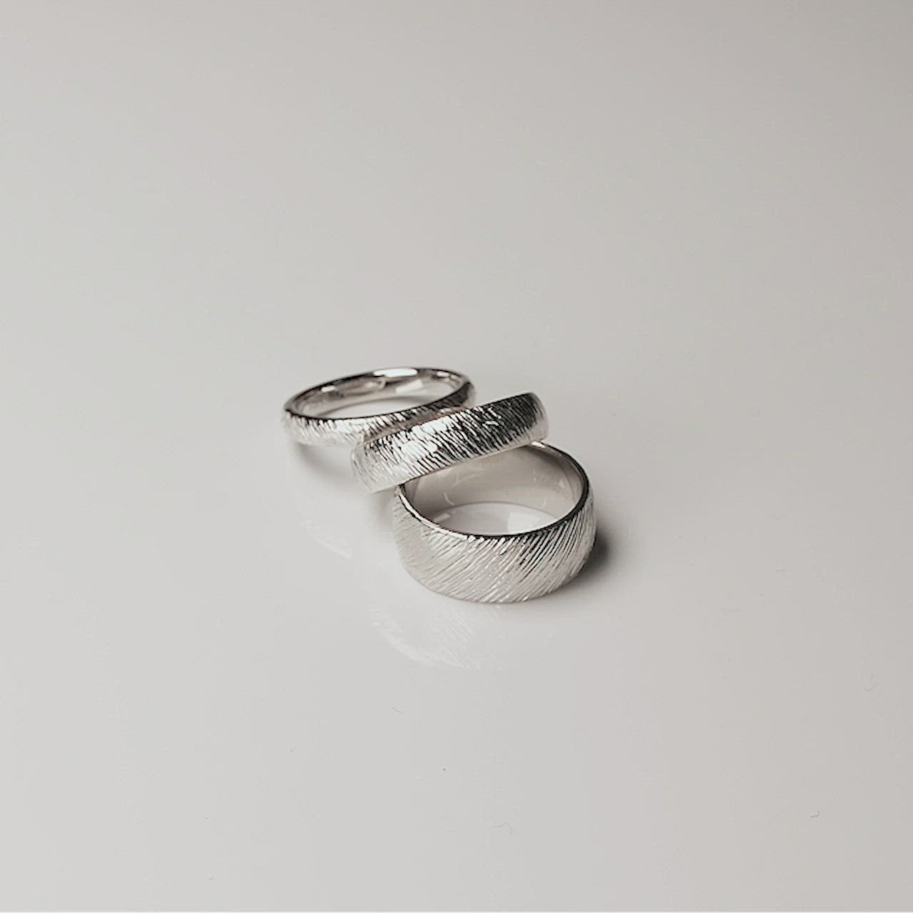 Sterling Silver Diagonal Textured Elements Ring