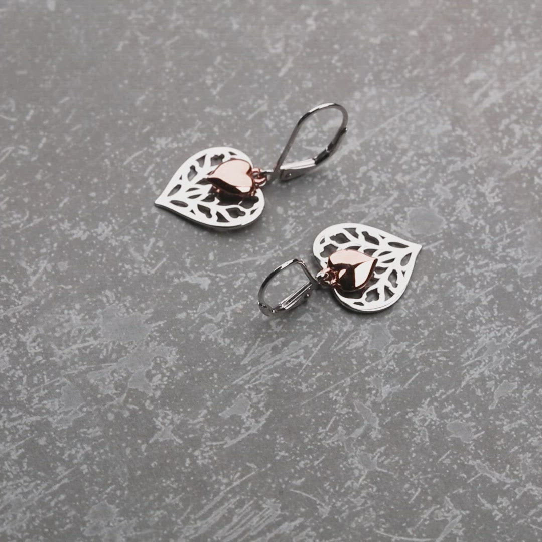 Heart of Yorkshire Double Drop Earring with Rose Gold Vermeil