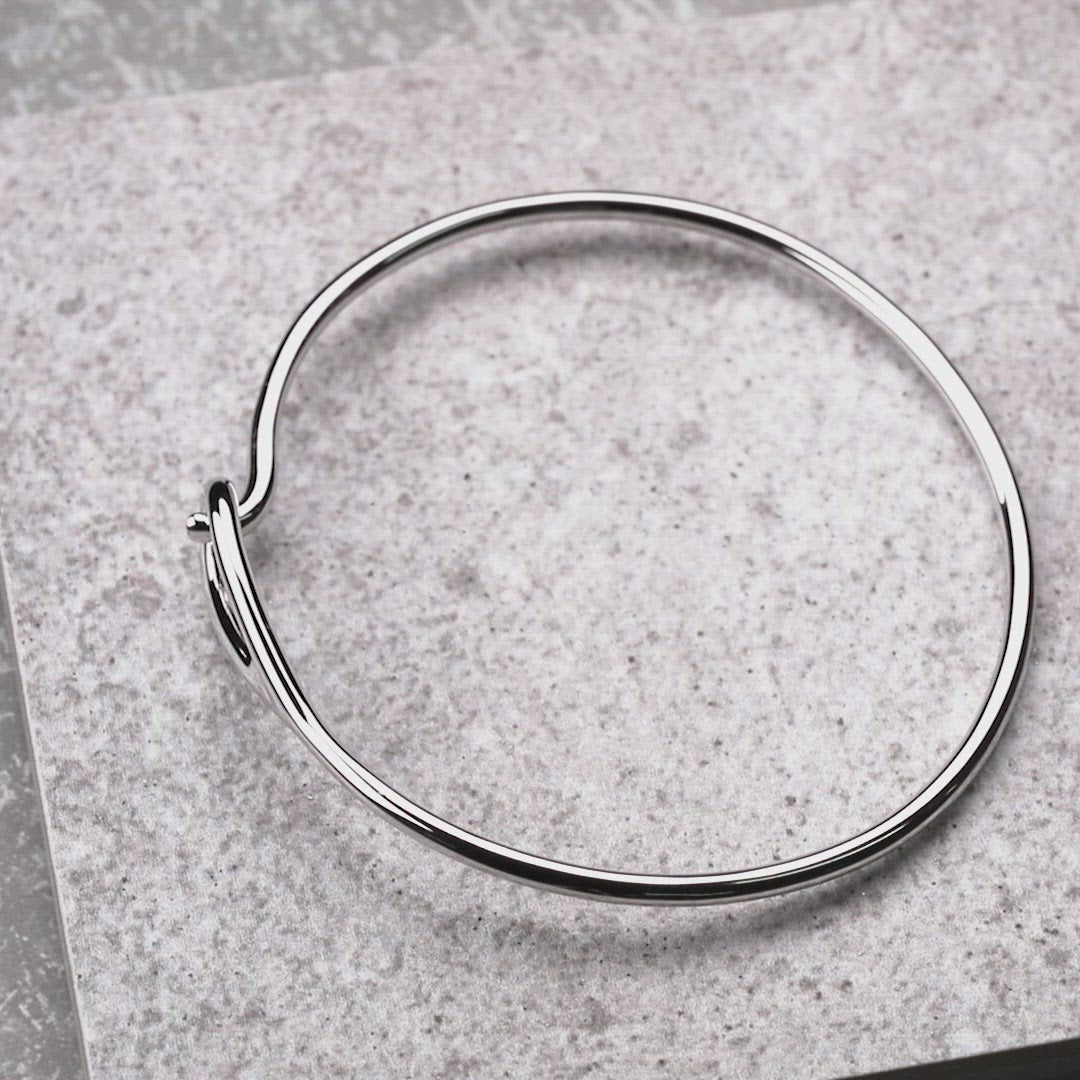 Silver Hook Bangle