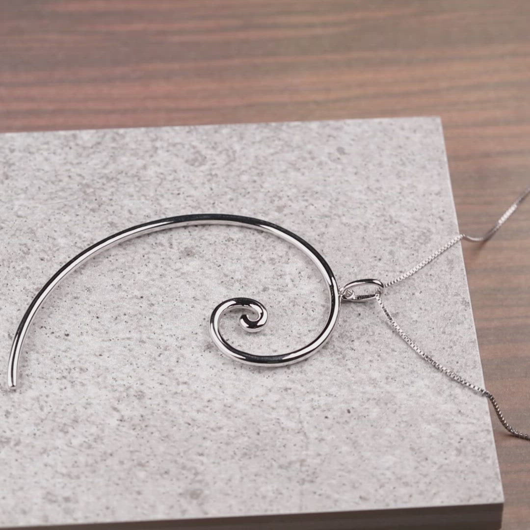 Large Spiral Pendant in Sterling Silver