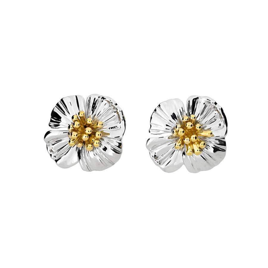 Poppy August Birthday Flower Earrings