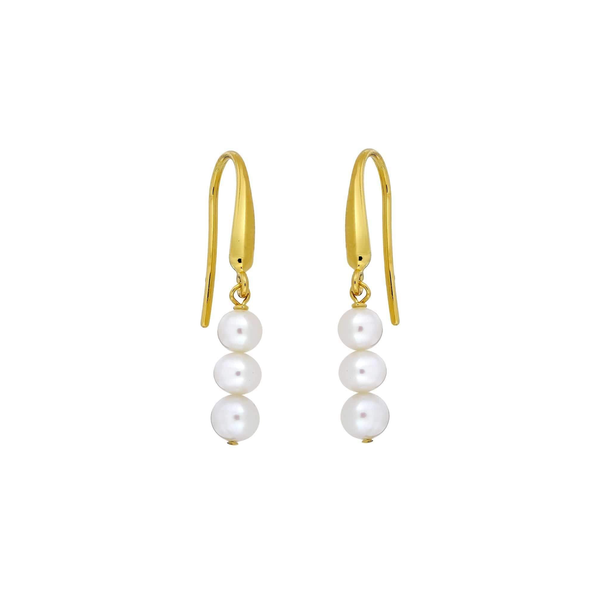 Triple Pearl Drop Earring