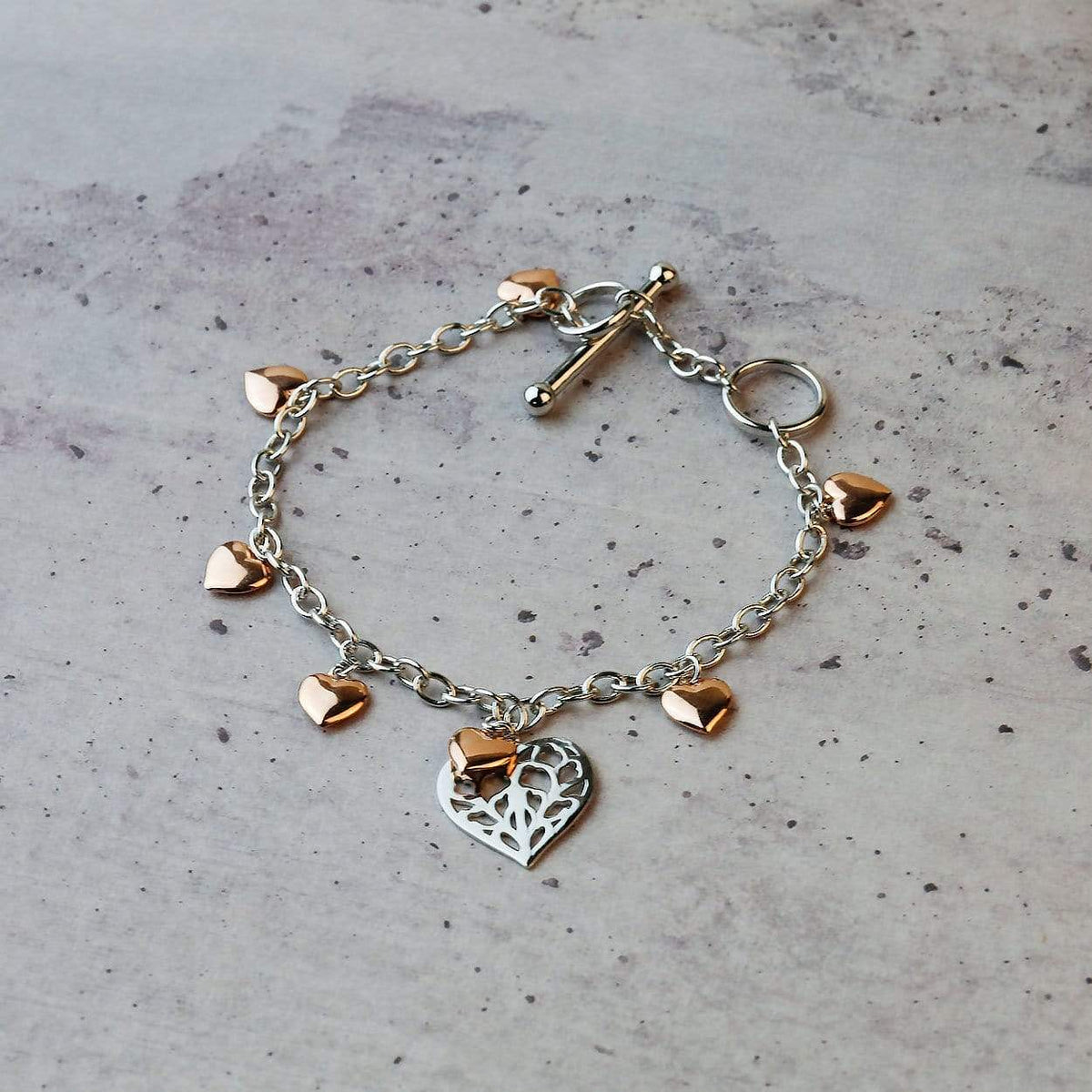 Heart of Yorkshire T-Bar Bracelet with Rose Gold Vermeil