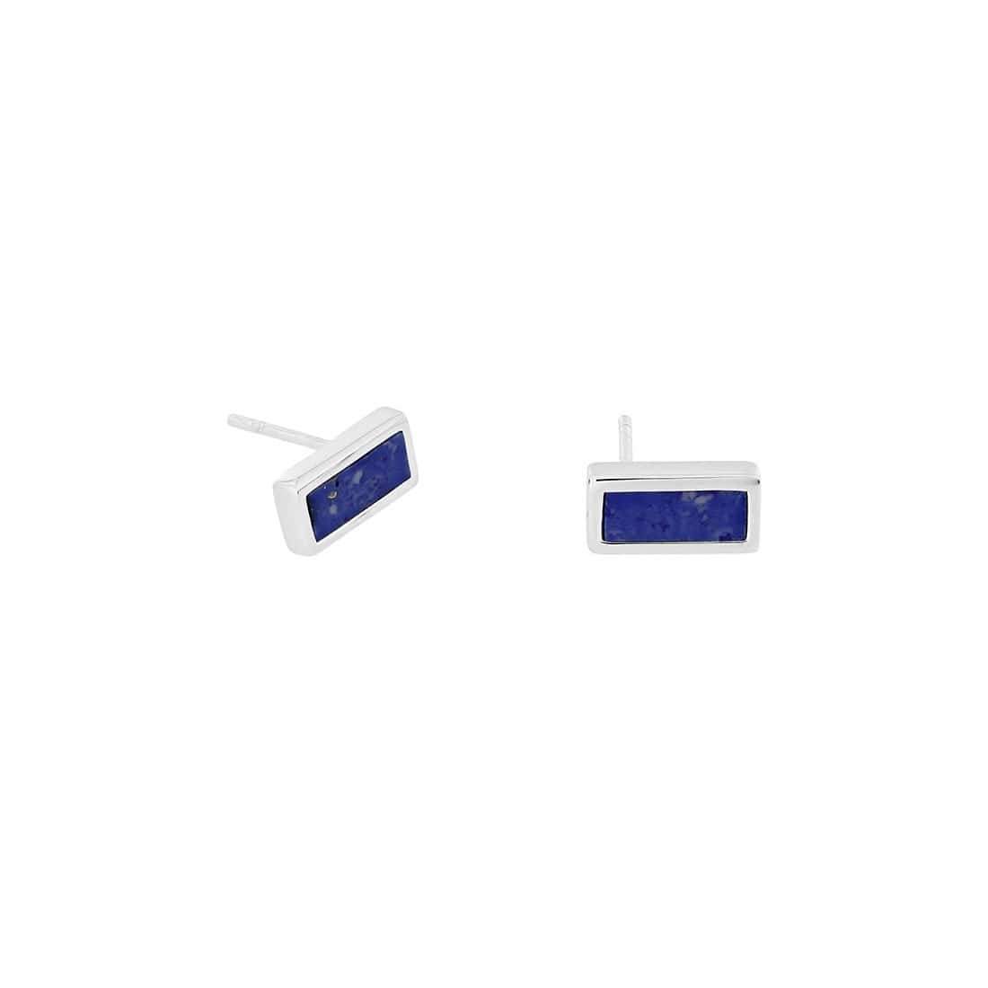 Horizon Bar Stud Earrings in Blue Howlite