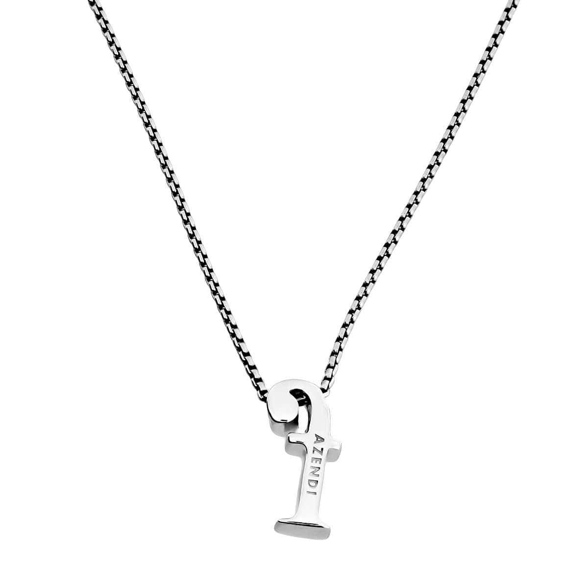 Letter F Silver Diamond Pendant