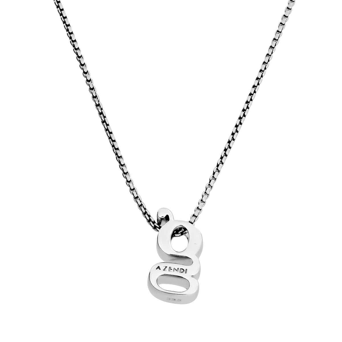 Initial G Letter Pendant In Sterling Silver With Cz in White | Prouds
