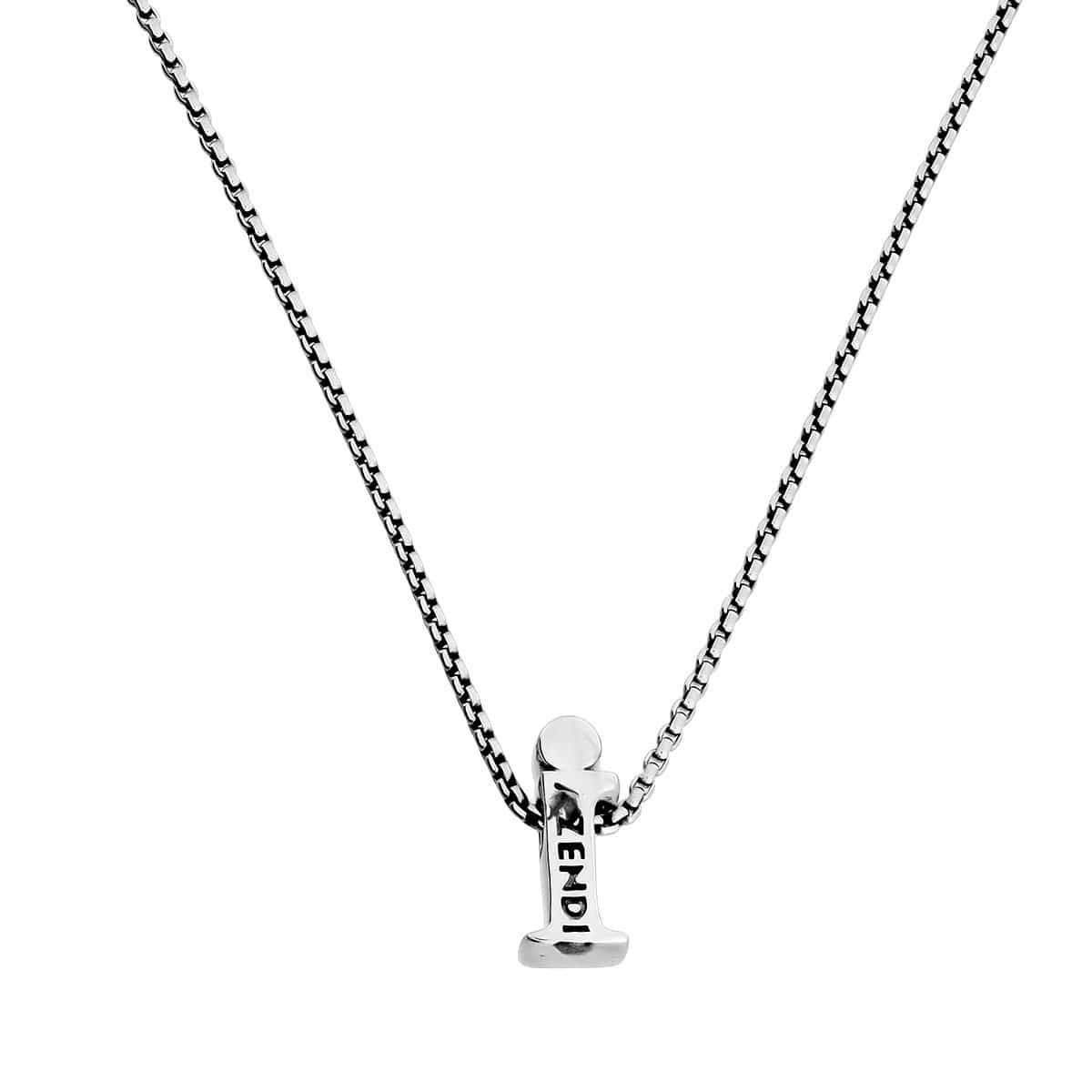 Letter I Silver Diamond Pendant