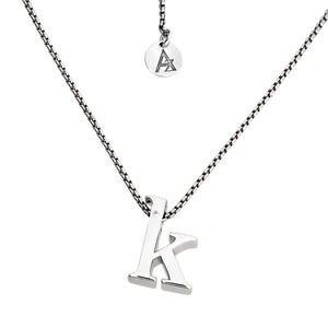 Letter K Silver Diamond Pendant
