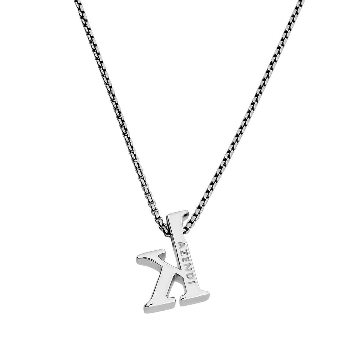 Letter K Silver Diamond Pendant
