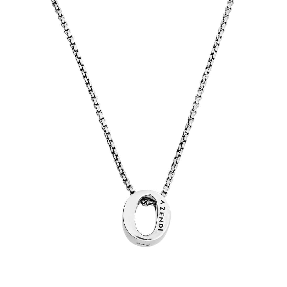 Letter O Silver Diamond Pendant