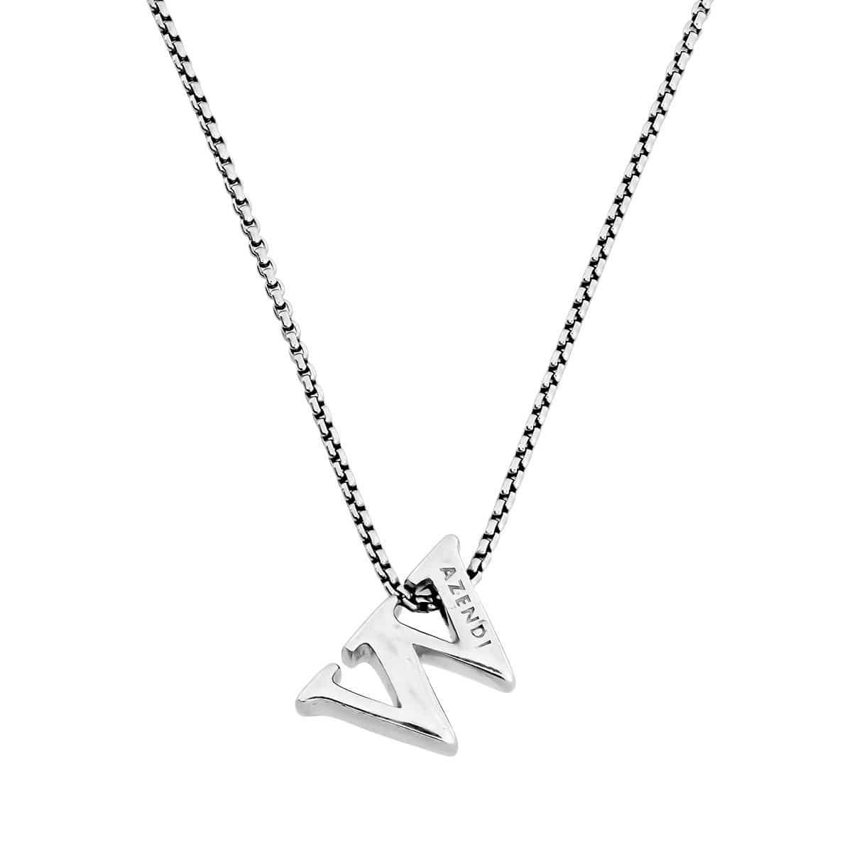 Letter W Silver Diamond Pendant