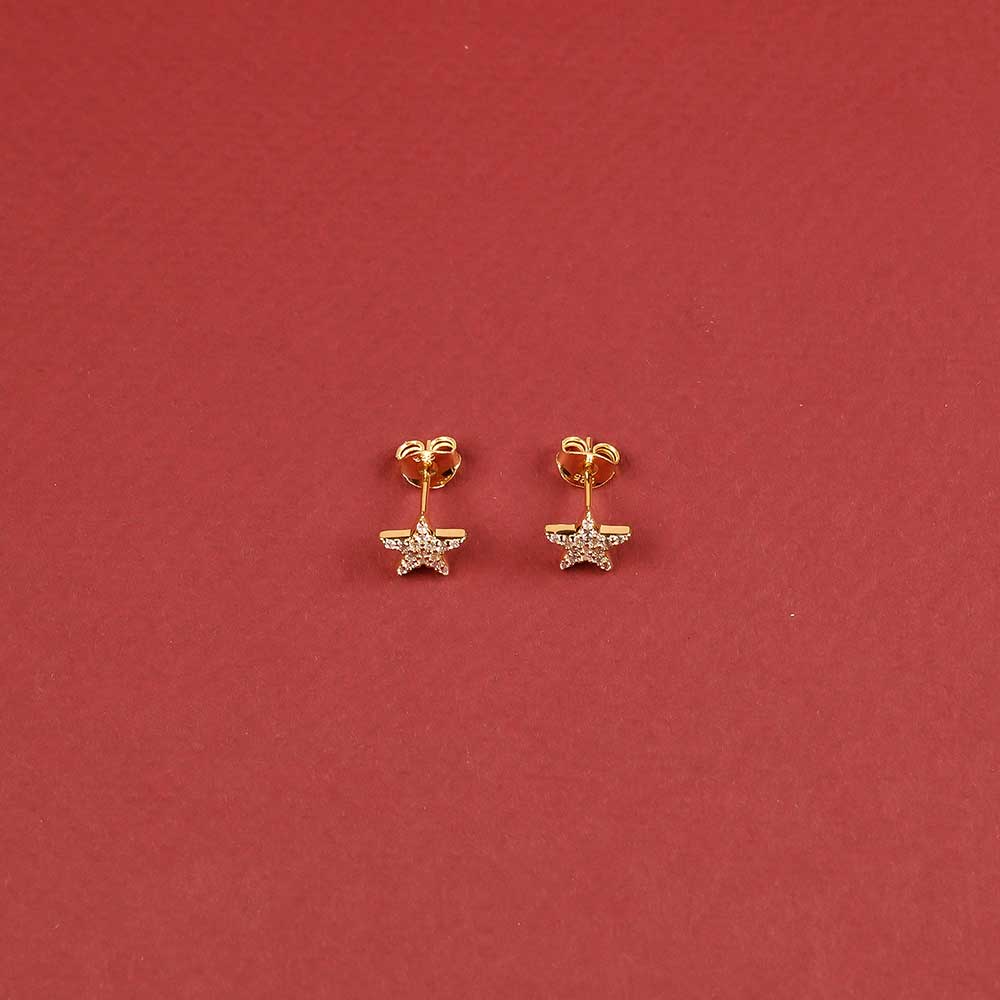 Little Pavé Star Stud Earrings - Gold Vermeil