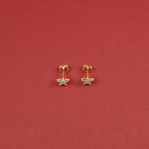Little Pavé Star Stud Earrings - Gold Vermeil