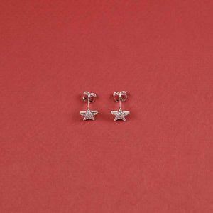 Little Pavé Star Stud Earrings - Silver