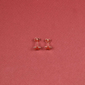 Little Star Stud Earrings - Rose Vermeil
