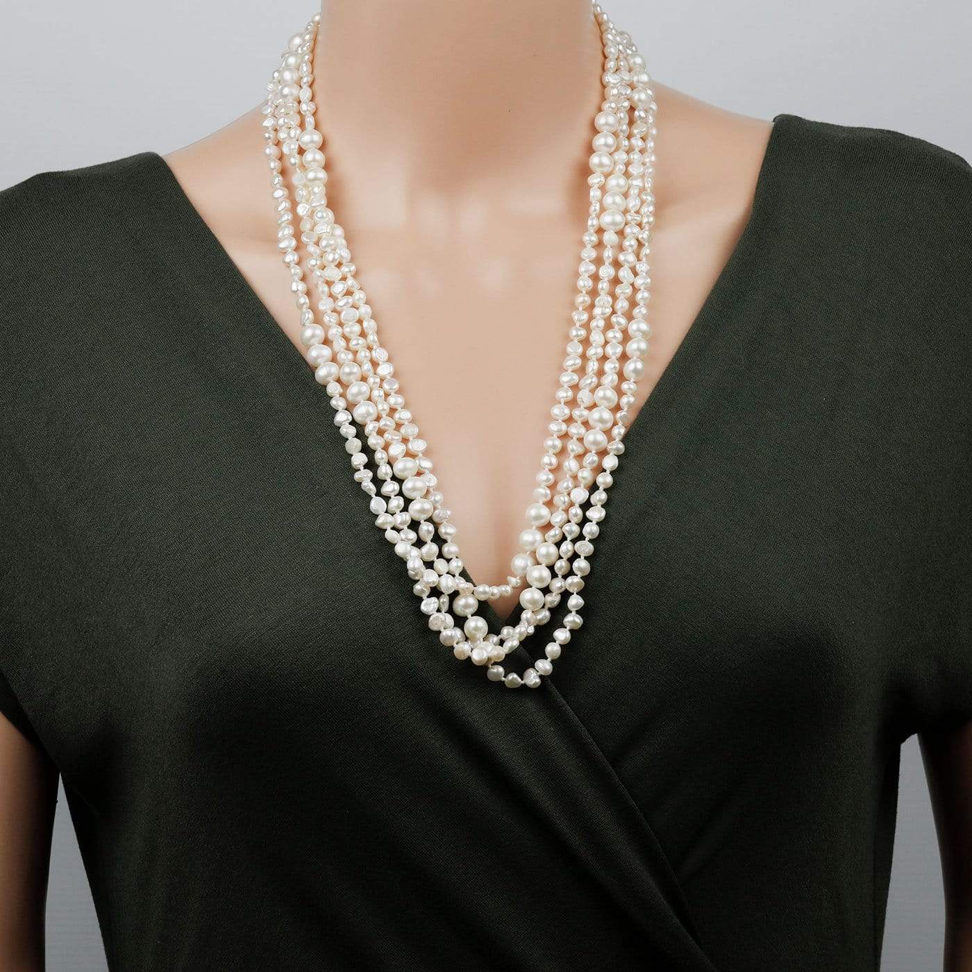 Party Necklace Women Pearl | Freshwater Pearl Necklace | 2 Layers Necklace  Pearls - Necklace - Aliexpress