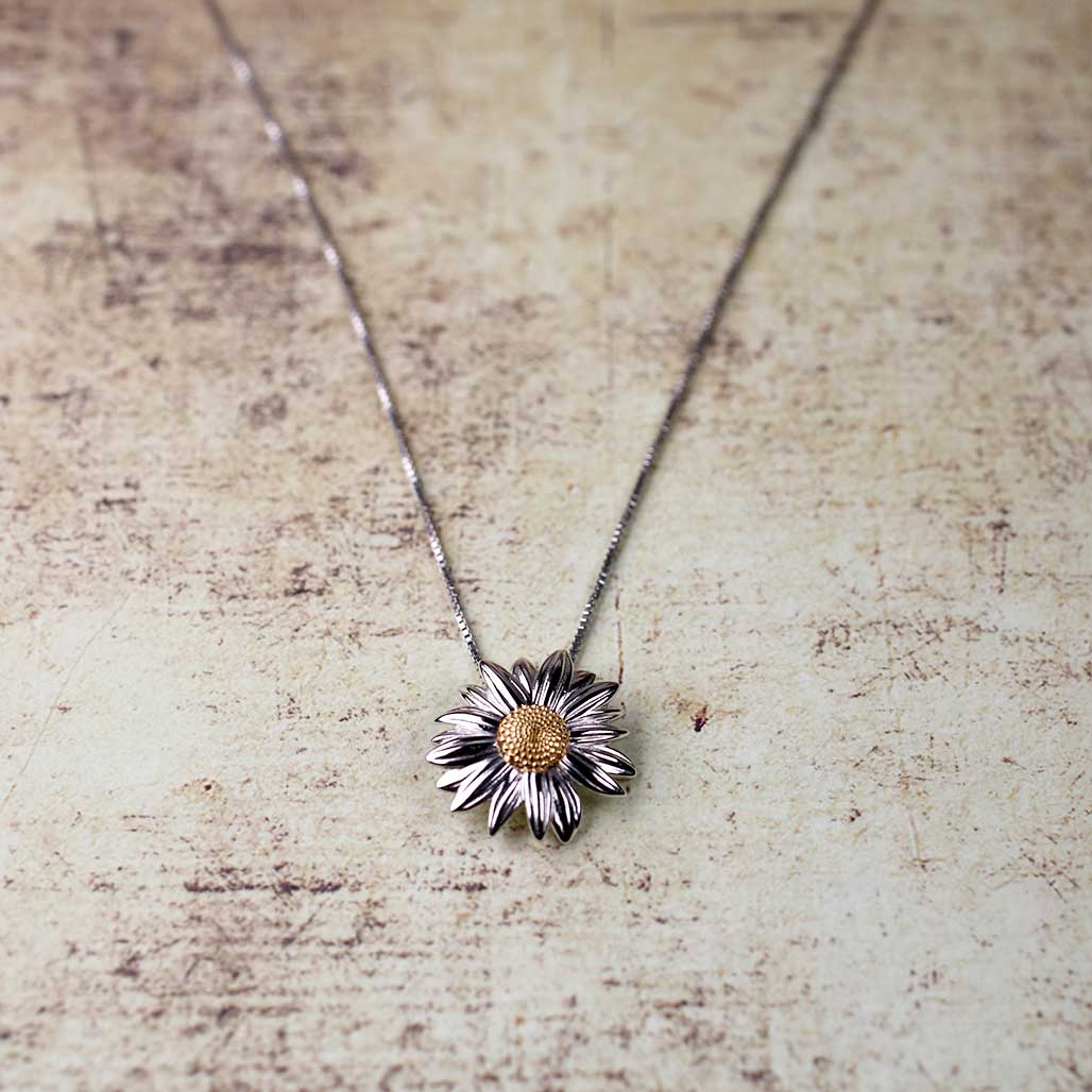 Marigold October Birthday Flower Pendant