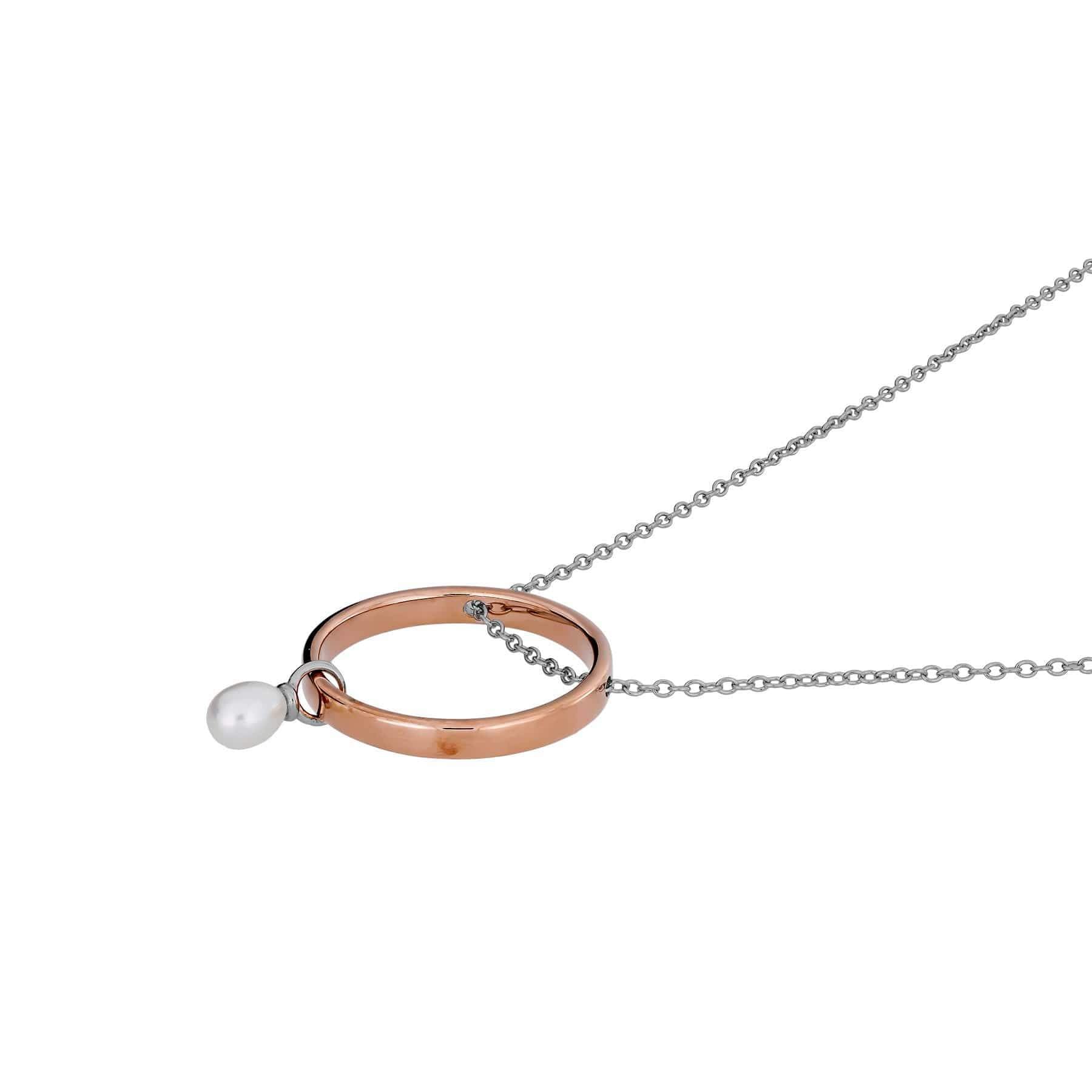 Metropolitan Threaded Circle Necklace with Pearl