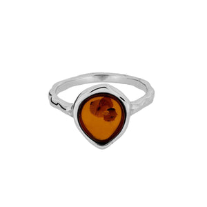 Northern Lights Baltic Amber Ring in Silver