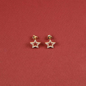 Pavé Open Star Stud Earrings - Gold Vermeil