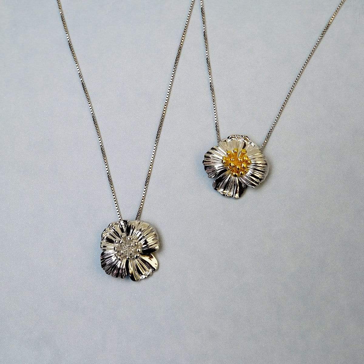 Poppy August Birthday Flower Pendant